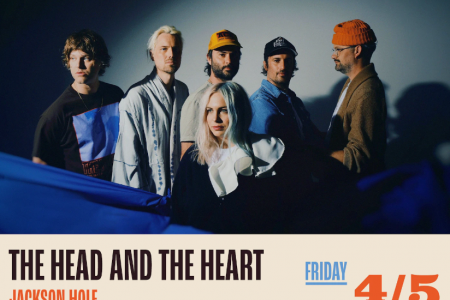 The Head and the Heart band members standing in an event infographic for the Rendezvous Festival.